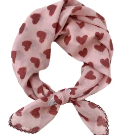 By Srær Tørklæde - Iduna - Rosa/Rød Hjerter