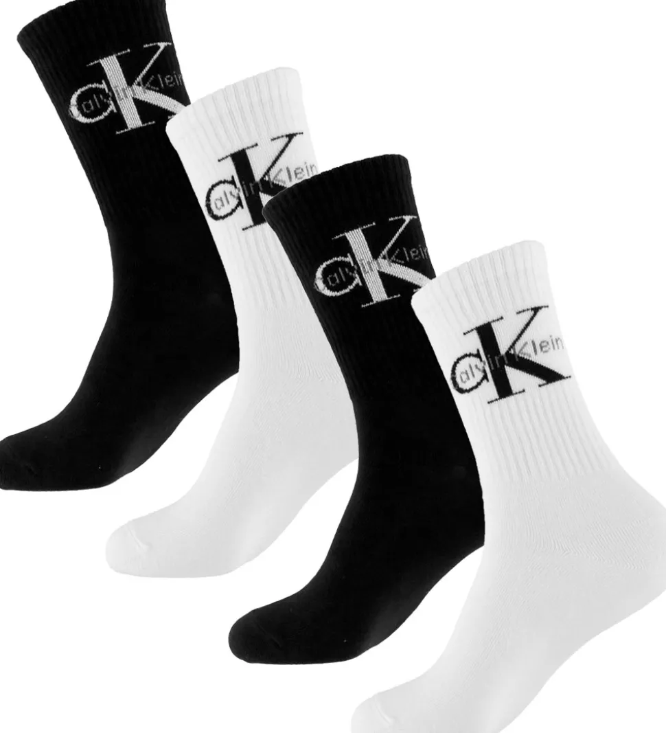Calvin Klein Strømper - 4-pak - Sort/Hvid m. Logo