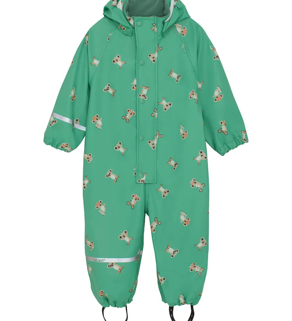 CeLaVi Regndragt m. Fleece - PU - Green Spruce