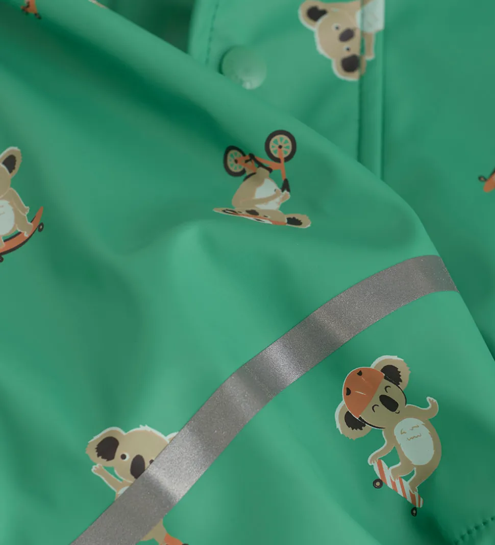 CeLaVi Regndragt m. Fleece - PU - Green Spruce