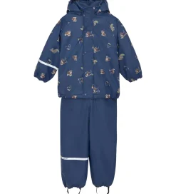 CeLaVi Regntøj m. Seler/Fleece - Recycle PU - Oceania m. Print