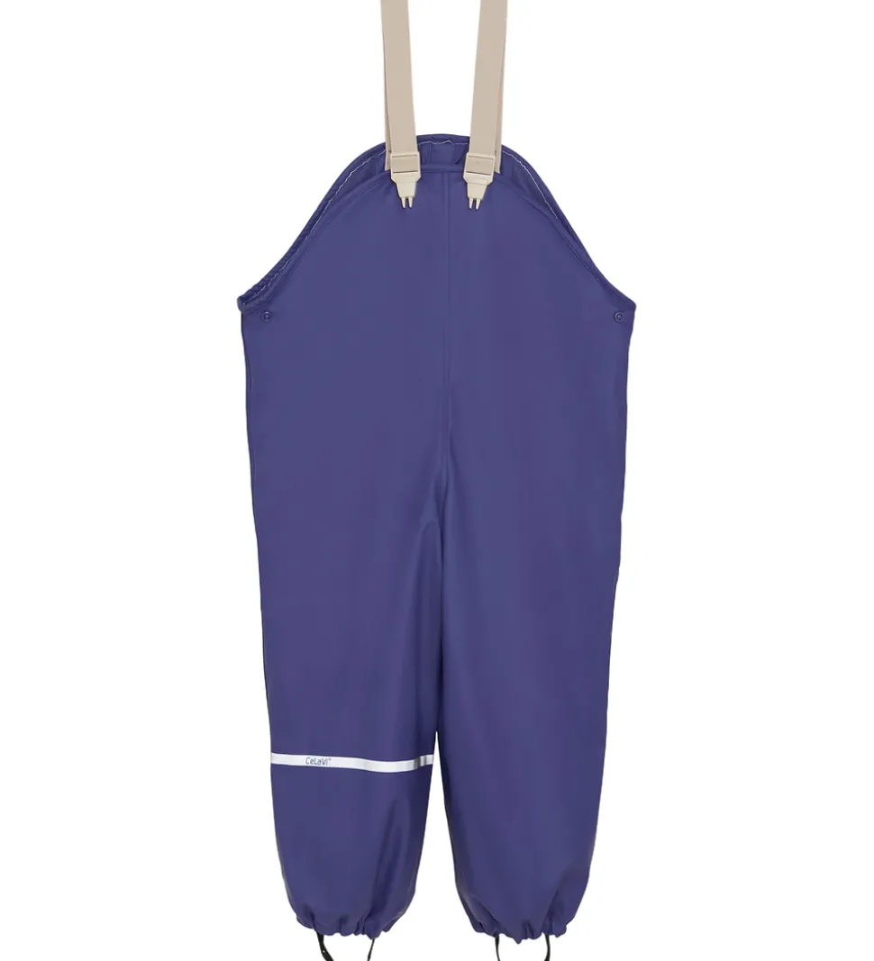 CeLaVi Regntøj m. Seler/Fleece - Recycle PU - Skipper Blue m. Pr