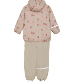 CeLaVi Regntøj m. Seler/Fleece - Recycle PU - Nasturtium m. Prin