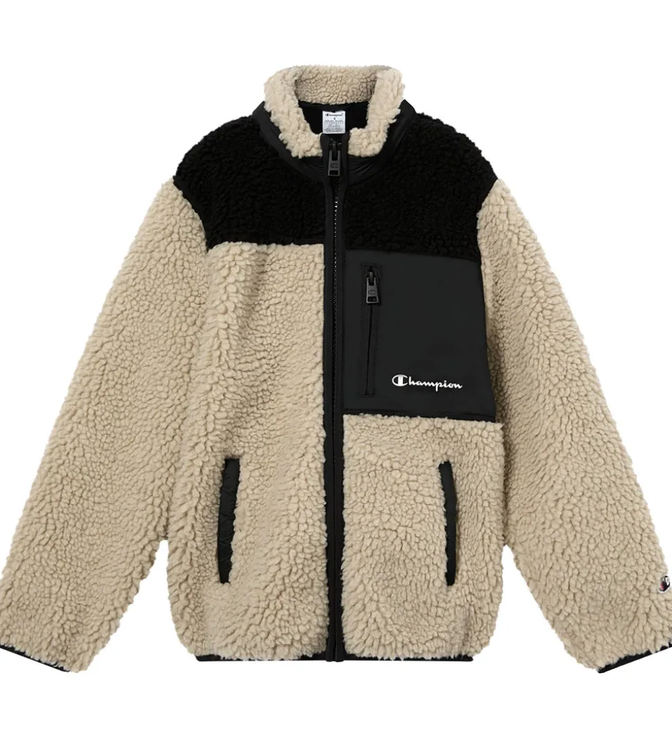 Champion Fleecejakke - Neutral Chino Beige m. Sort