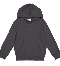 Champion Hættetrøje - Mørkegrå m. Logo