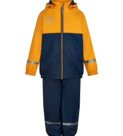 Color Kids Regntøj m. Seler/Fleece - PU - Cadmium Yellow/Navy