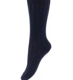 Condor Knæstrømper - Rib - Uld - Dark Blue