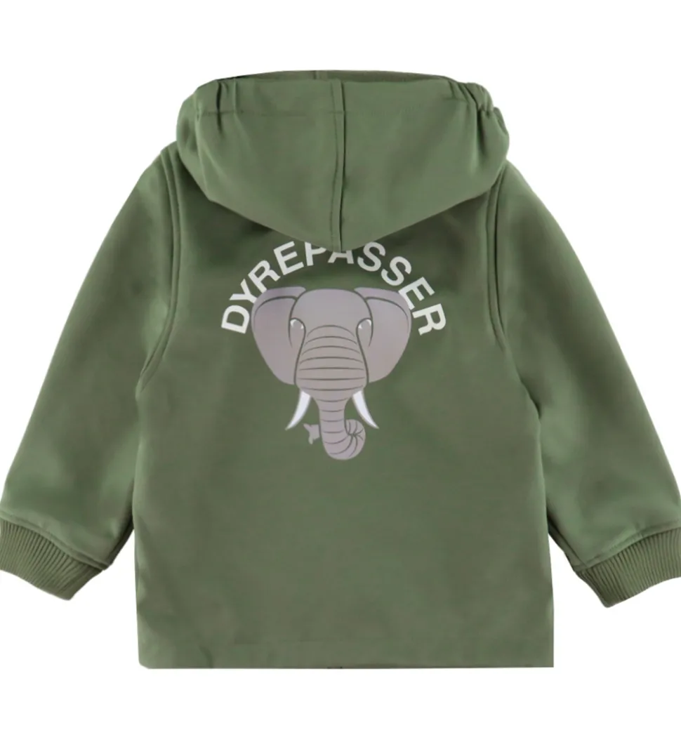 DYR-Cph Softshelljakke - Dyrevild - Soft Khaki Dyrepasser/Elefan