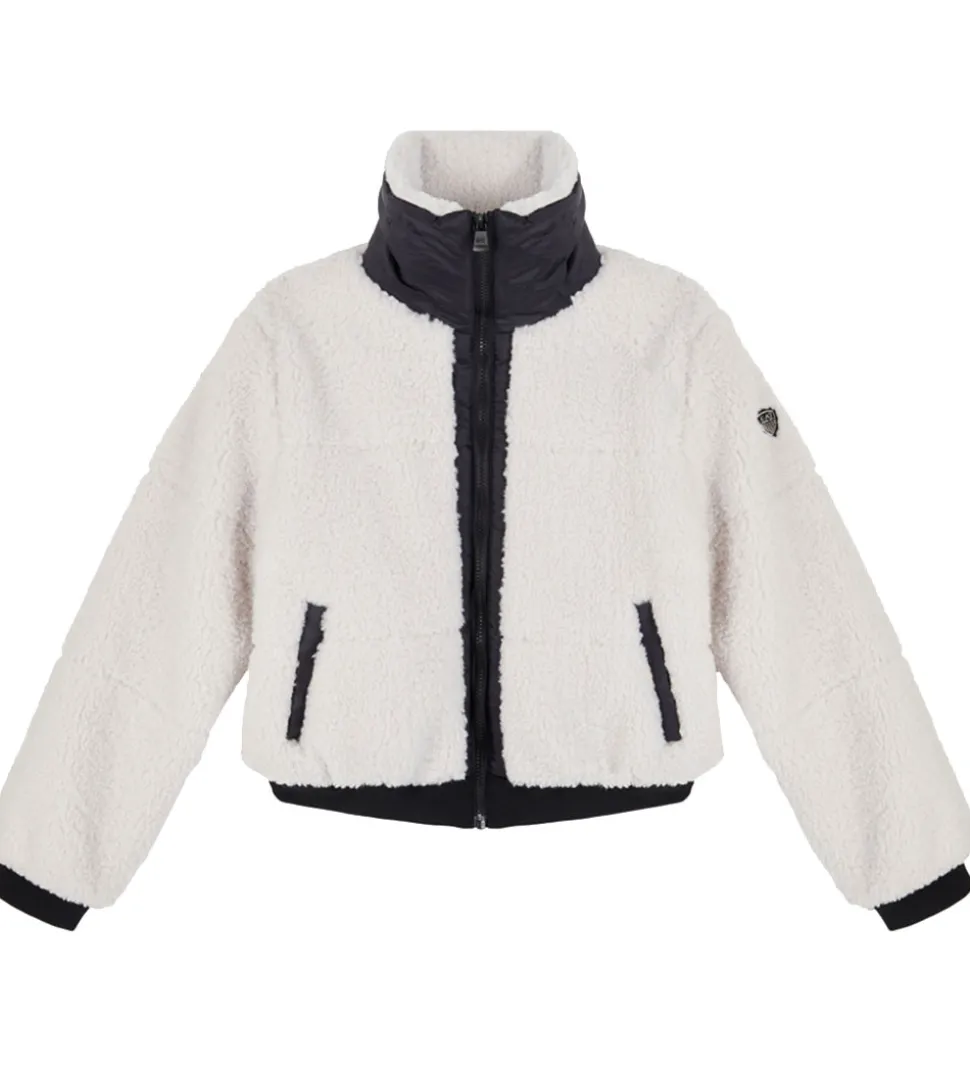 EA7 Fleecejakke - White Sand m. Sort