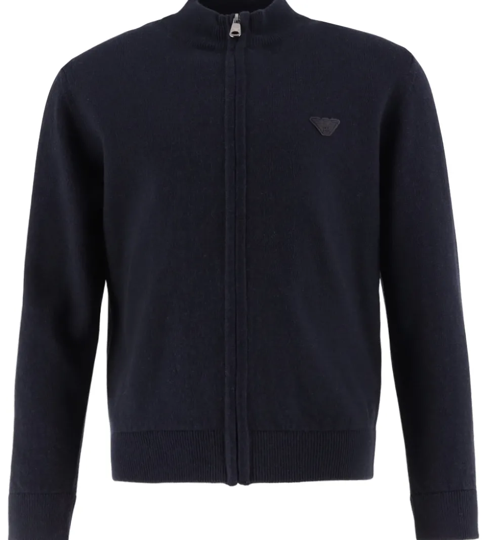 Emporio Armani Cardigan - Strik - Bomuld/Uld - Blue Navy