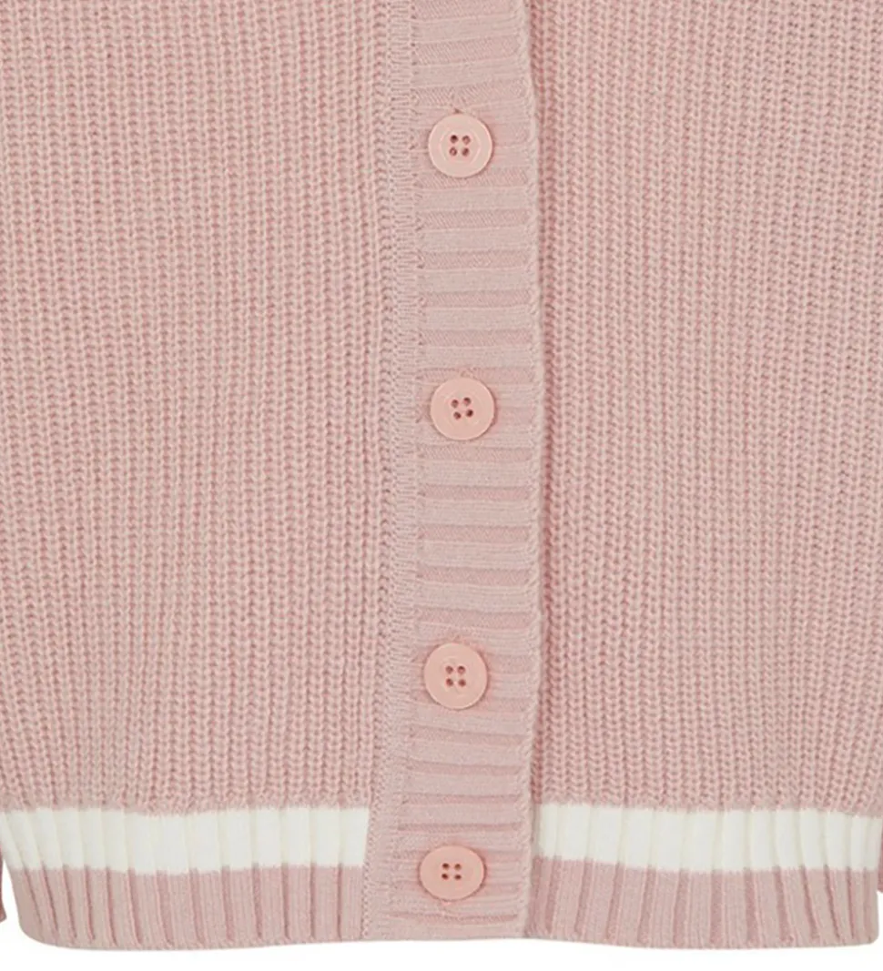 Emporio Armani Cardigan - Strik - Burnished Lilac m. Hvid