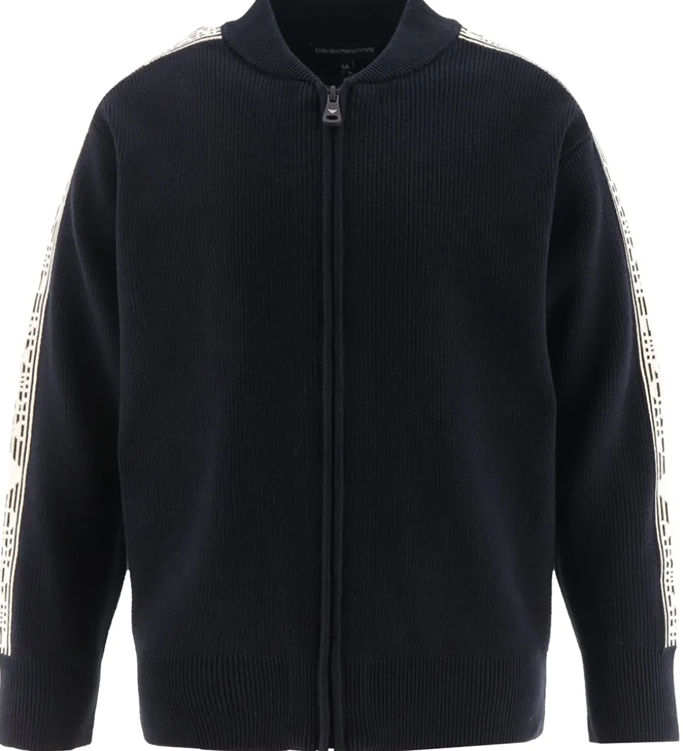 Emporio Armani Cardigan - Strik - Navy/Hvid