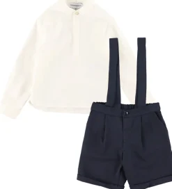 Emporio Armani Sæt - Skjorte/Shorts - Dark Navy/Hvid