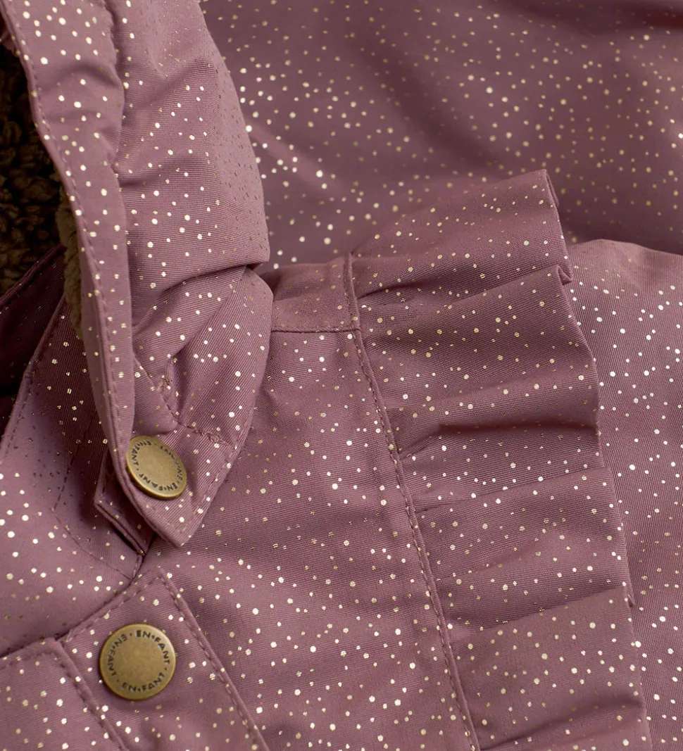 En Fant Flyverdragt - Rose Taupe m. Guldprikker