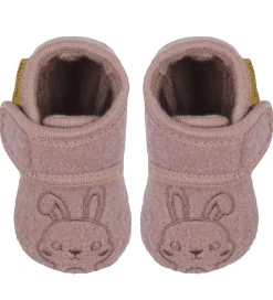 En Fant Hjemmesko - Uld - Marron m. Kanin