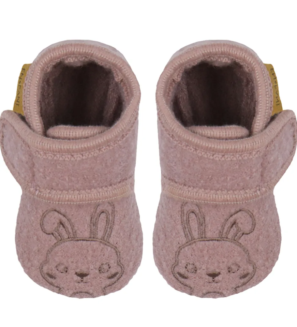 En Fant Hjemmesko - Uld - Marron m. Kanin