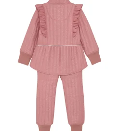 En Fant Termotøj - Old Rose m. Flæser/Glitter