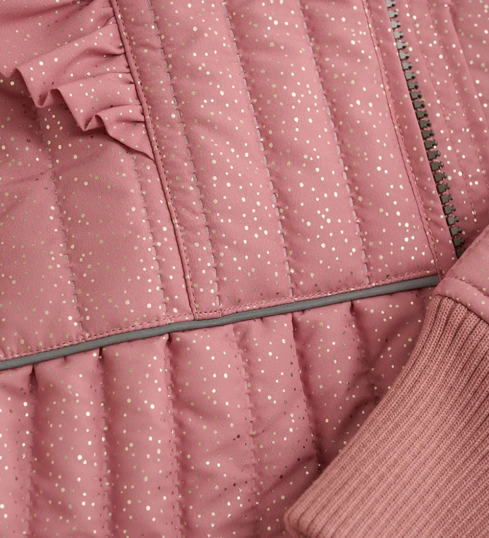 En Fant Termotøj - Old Rose m. Flæser/Glitter