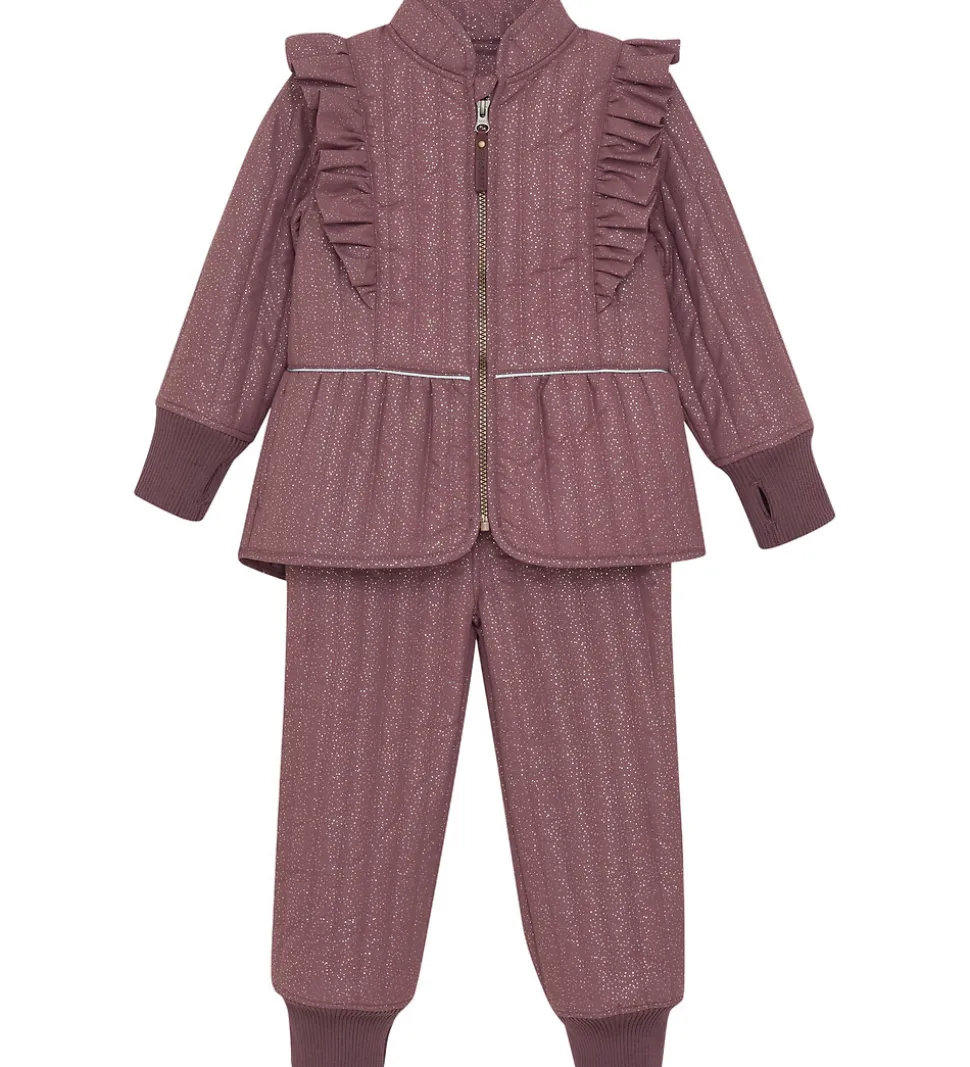 En Fant Termotøj - Rose Taupe m. Flæser/Glitter