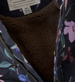 En Fant Vinterjakke - Ebony m. Blomster/Flæser