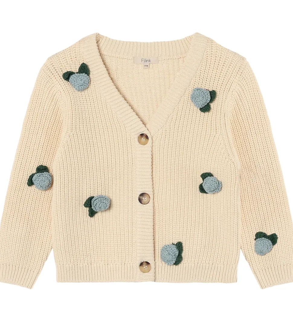 Fliink Cardigan - Strik - Cool Flower - Sandshell