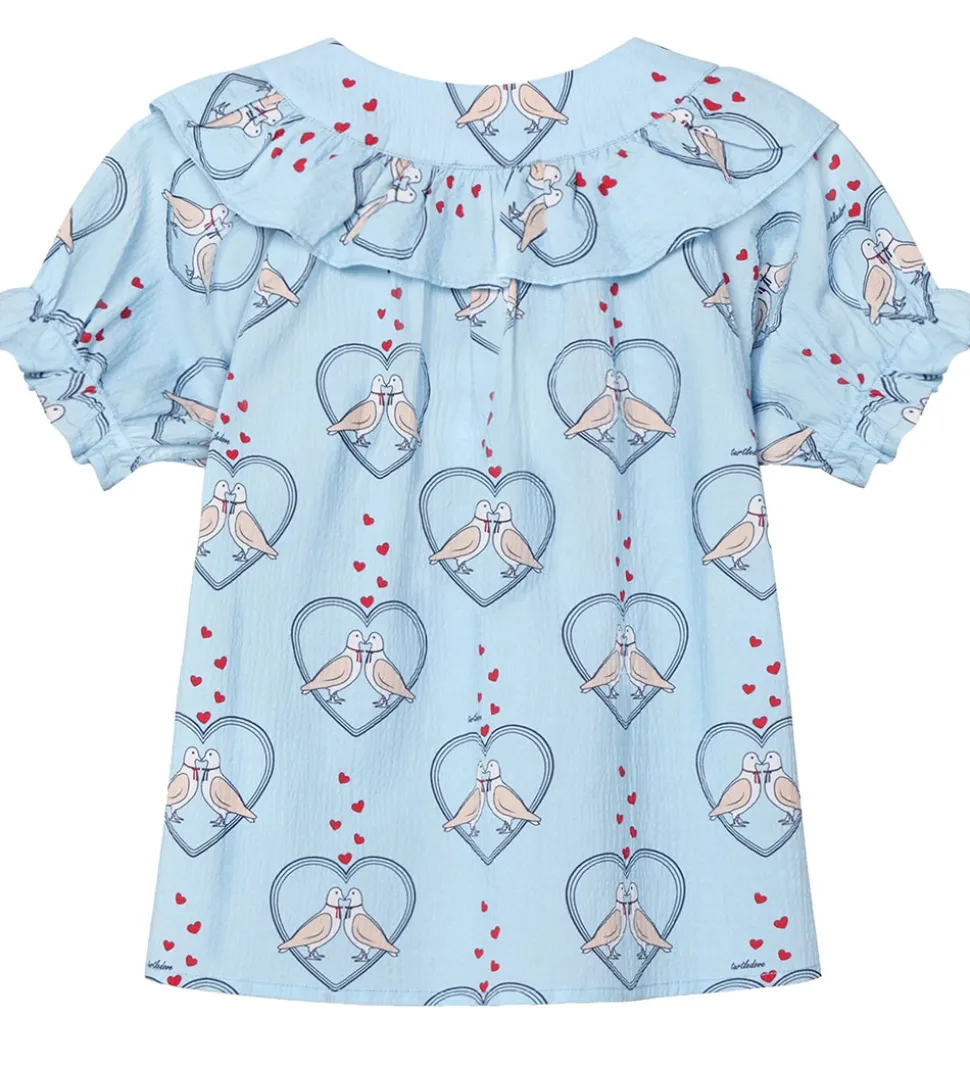 Fliink Skjorte - Colombe - Dream Blue/Hjerter