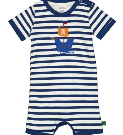 Freds World Sommerdragt - Stripe applique - Almond/ Navy