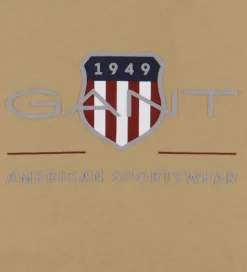 GANT T-shirt - Dark Khaki m. Logo