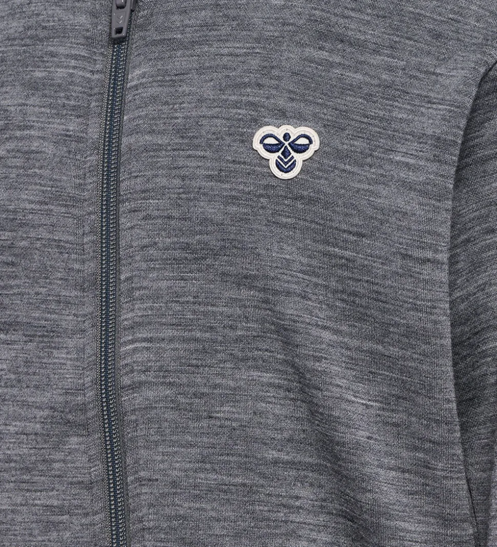 Hummel Cardigan - HmlJr - Uld - Mørkegråmeleret