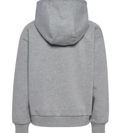 Hummel Cardigan - HmlJR Loose Zip - Gråmeleret m. Logo