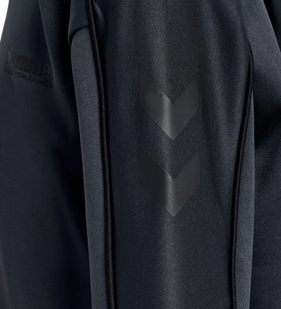Hummel Hættetrøje - hmlJR Performance - Interlock Hoddie - Ebony