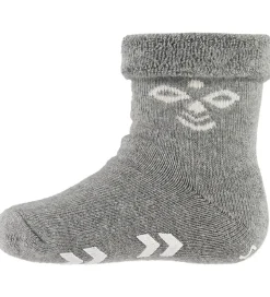 Hummel Skridsikre Strømper - HMLSnubbie - Gråmeleret m. Dupper