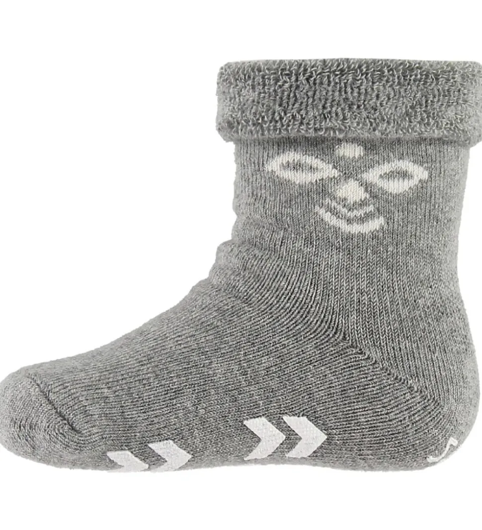 Hummel Skridsikre Strømper - HMLSnubbie - Gråmeleret m. Dupper