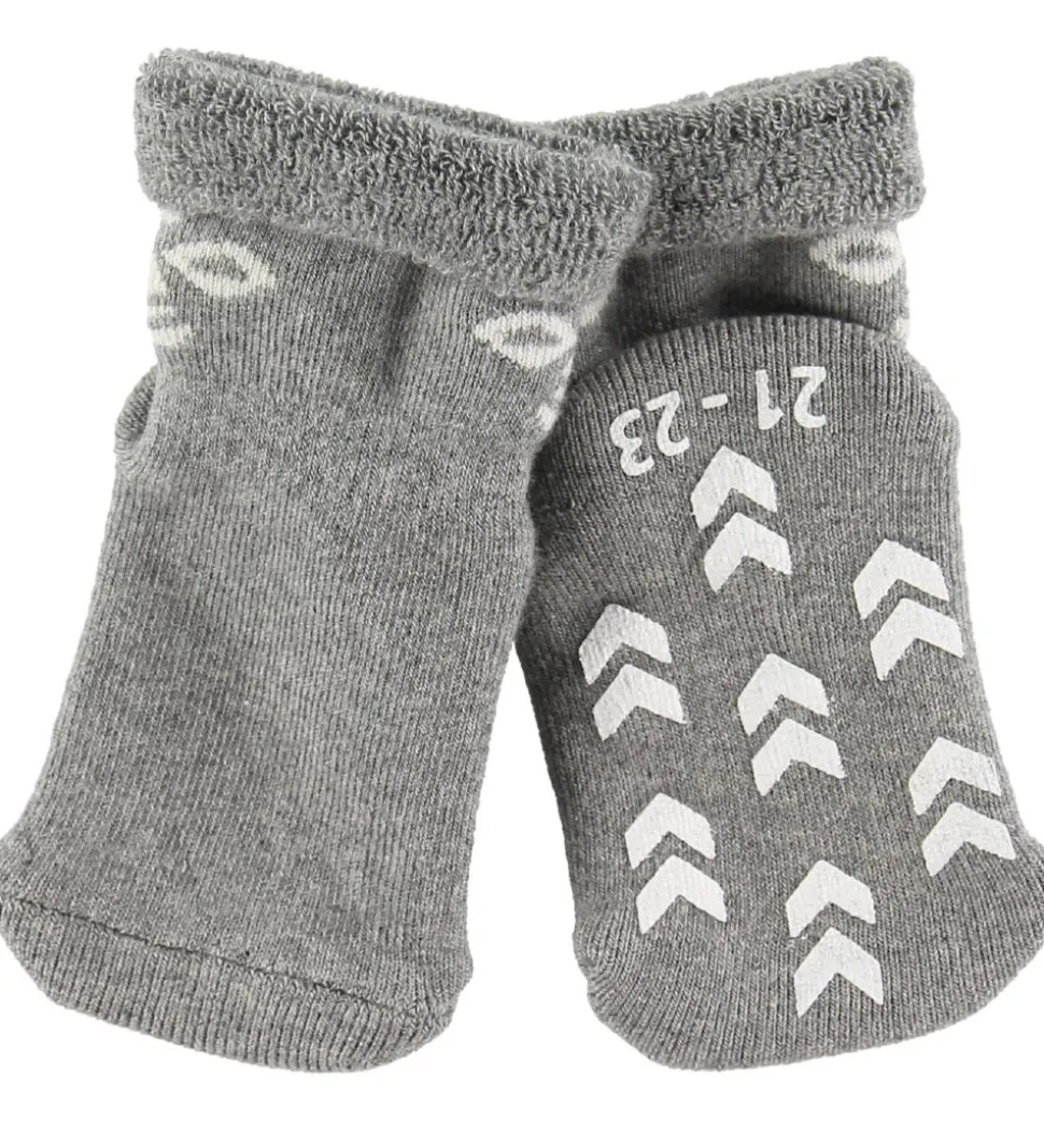 Hummel Skridsikre Strømper - HMLSnubbie - Gråmeleret m. Dupper