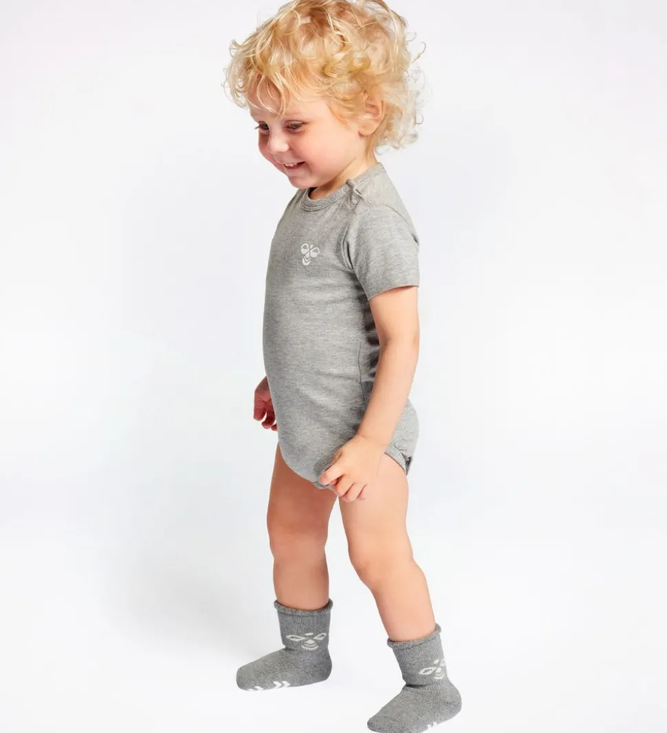 Hummel Skridsikre Strømper - HMLSnubbie - Gråmeleret m. Dupper