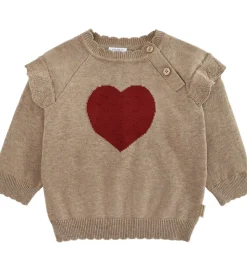 Hust and Claire Bluse - Strik - HCPusle - Biscuit m. Hjerte