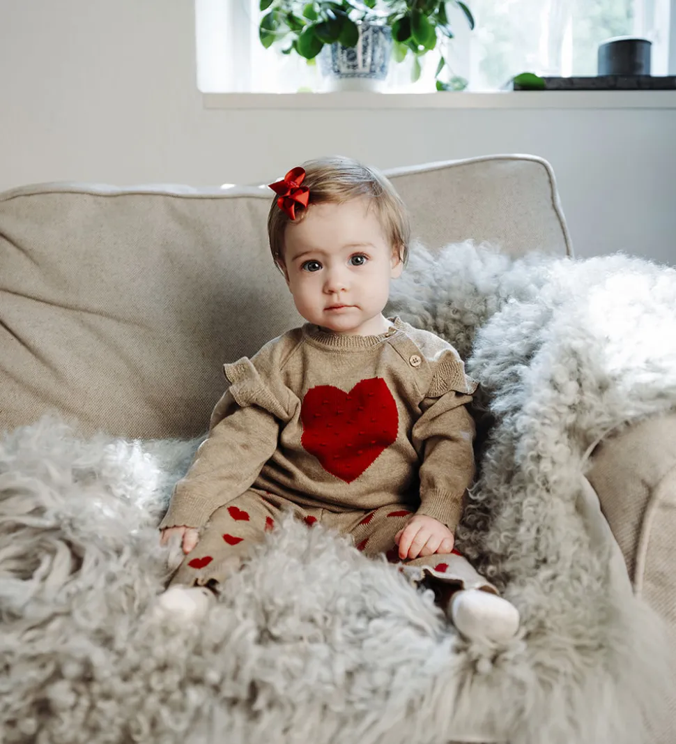 Hust and Claire Bluse - Strik - HCPusle - Biscuit m. Hjerte