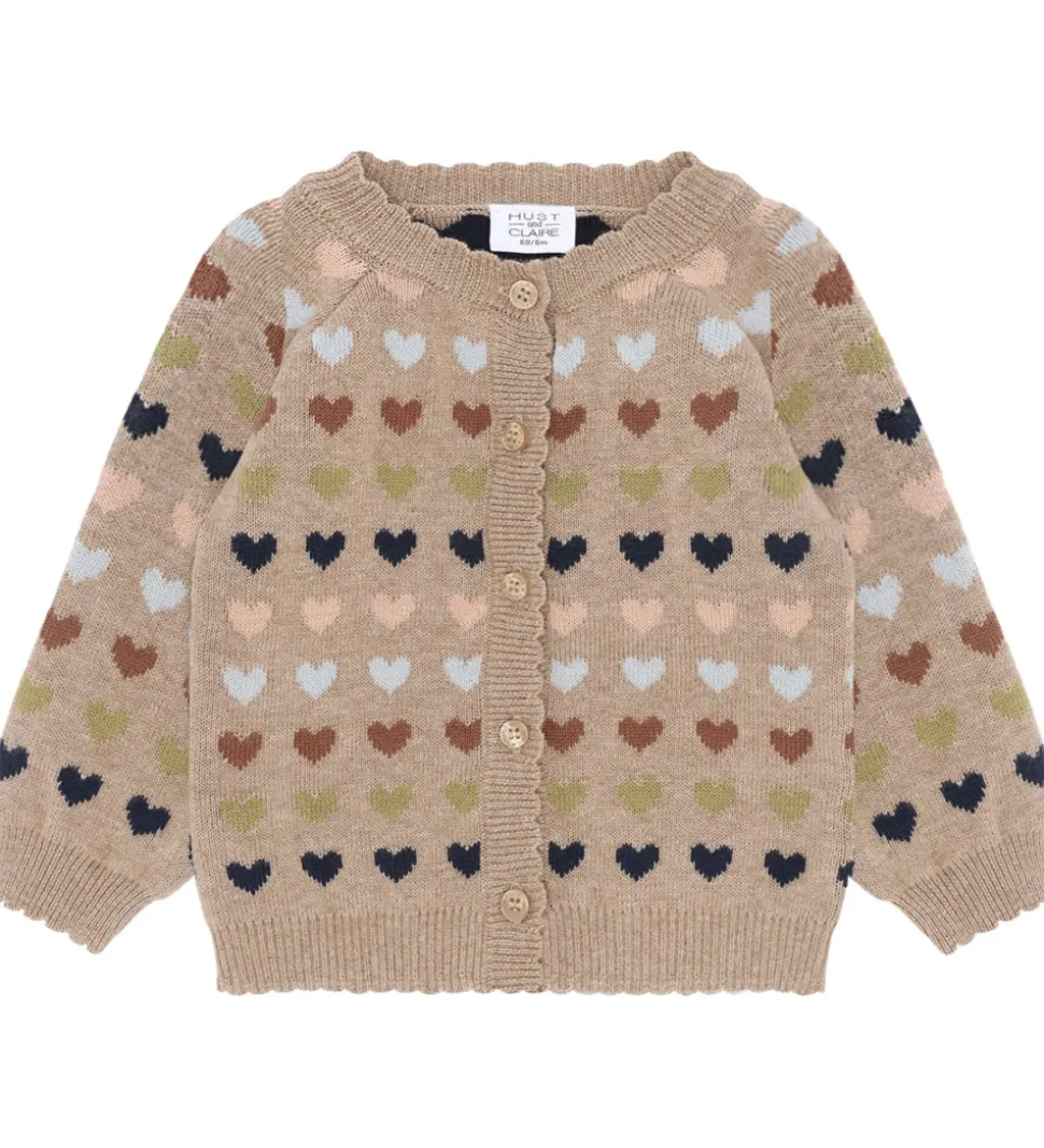 Hust and Claire Cardigan - HCCilja - Biscuit m. Hjerter