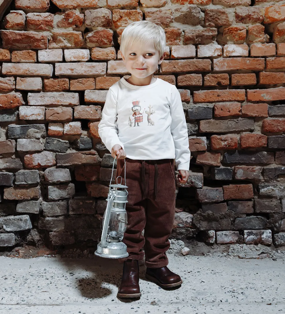 Hust and Claire Fløjlsbukser - HCGarry Ottoman - Brown stone