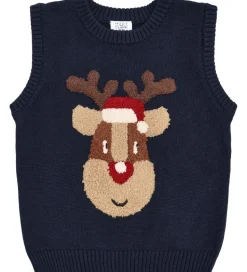Hust and Claire Vest - Strik - HCPrinco Reindeer - More Navy