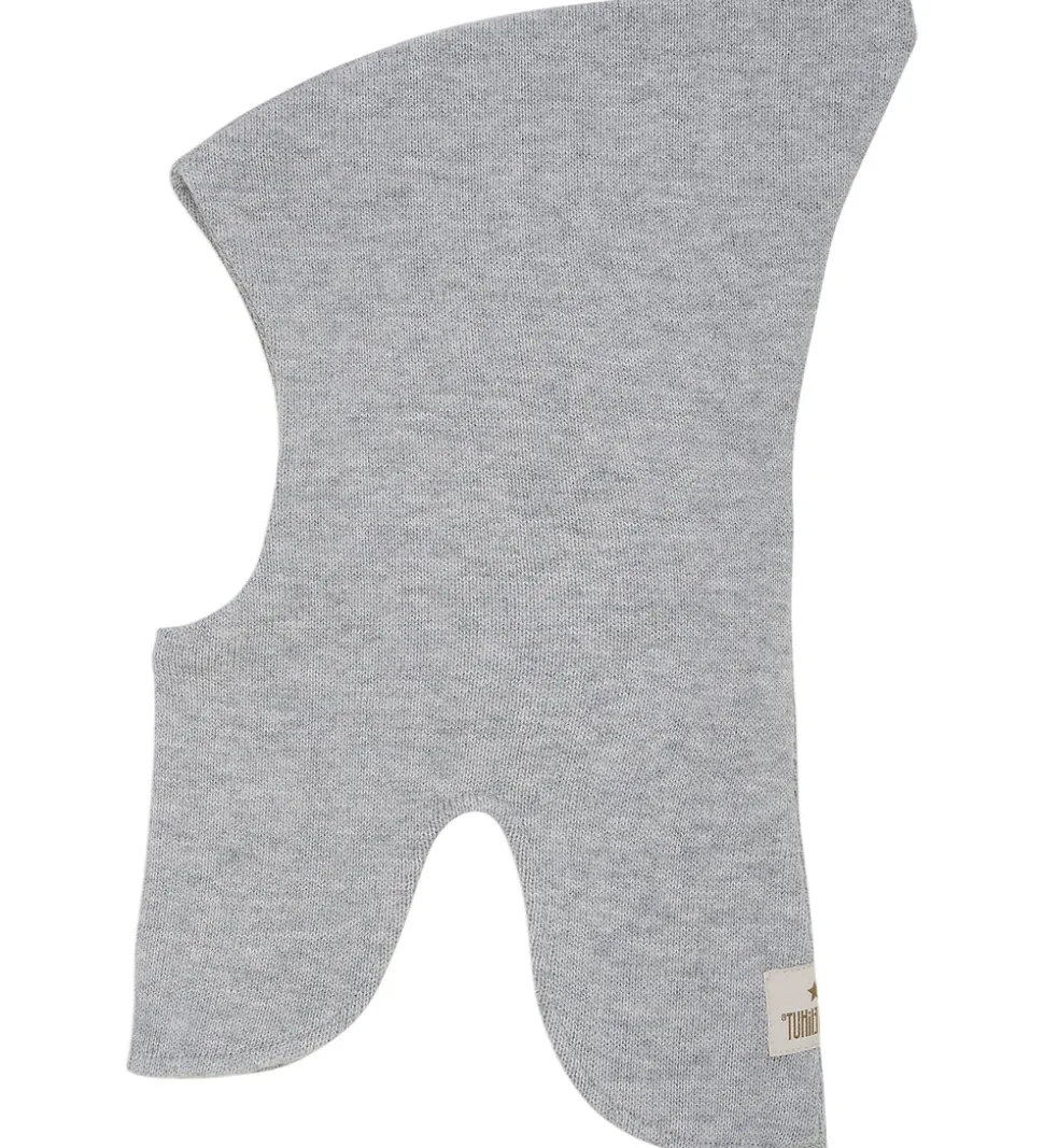 Huttelihut Elefanthue - 2-lags - Uld - Strik - Lysegråmeleret