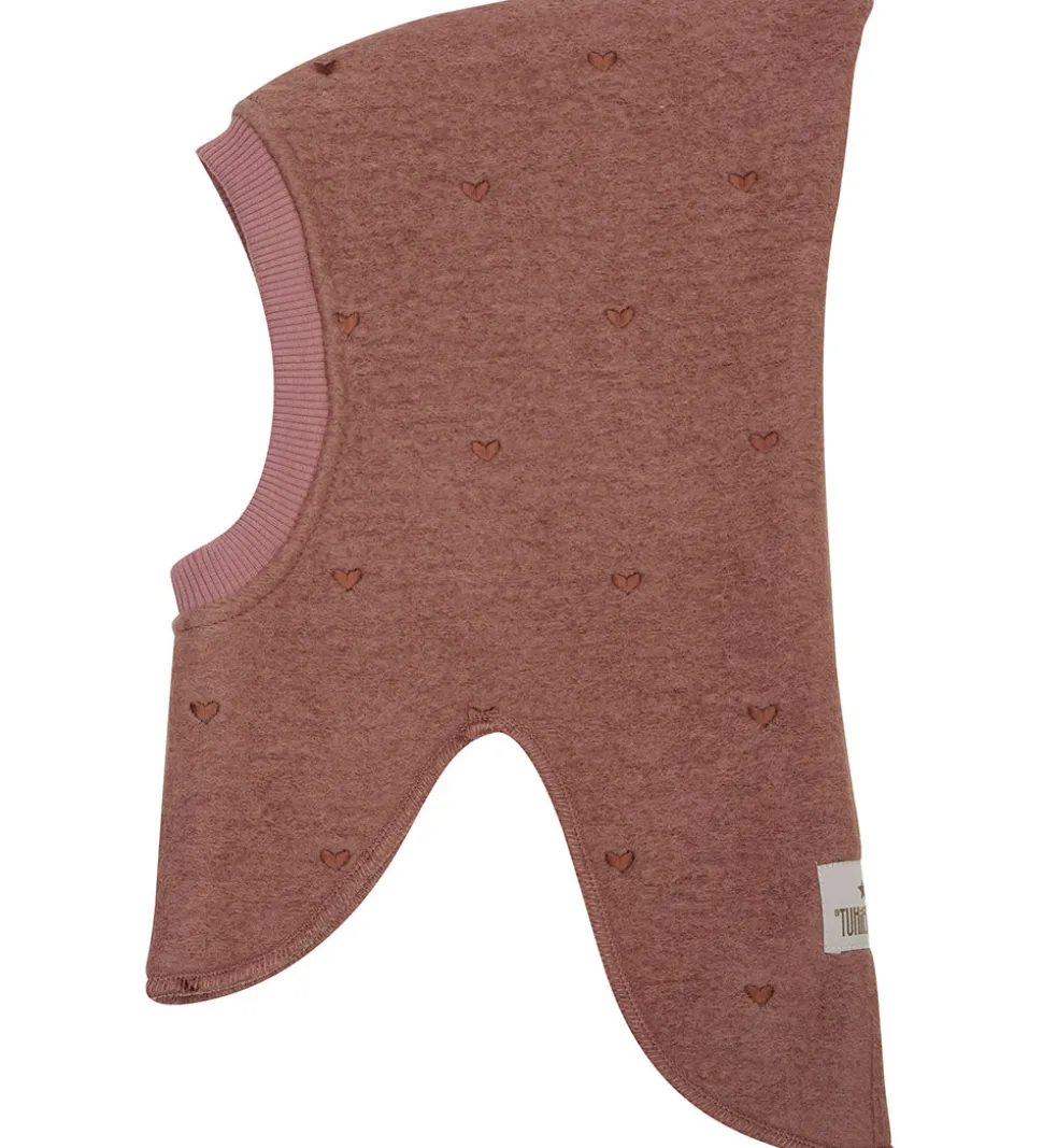 Huttelihut Elefanthue - Uld - 2-lags - Burlwood m. Hjerter