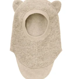 Huttelihut Elefanthue - Uld - 2-lags - Sand Melange m. Ører