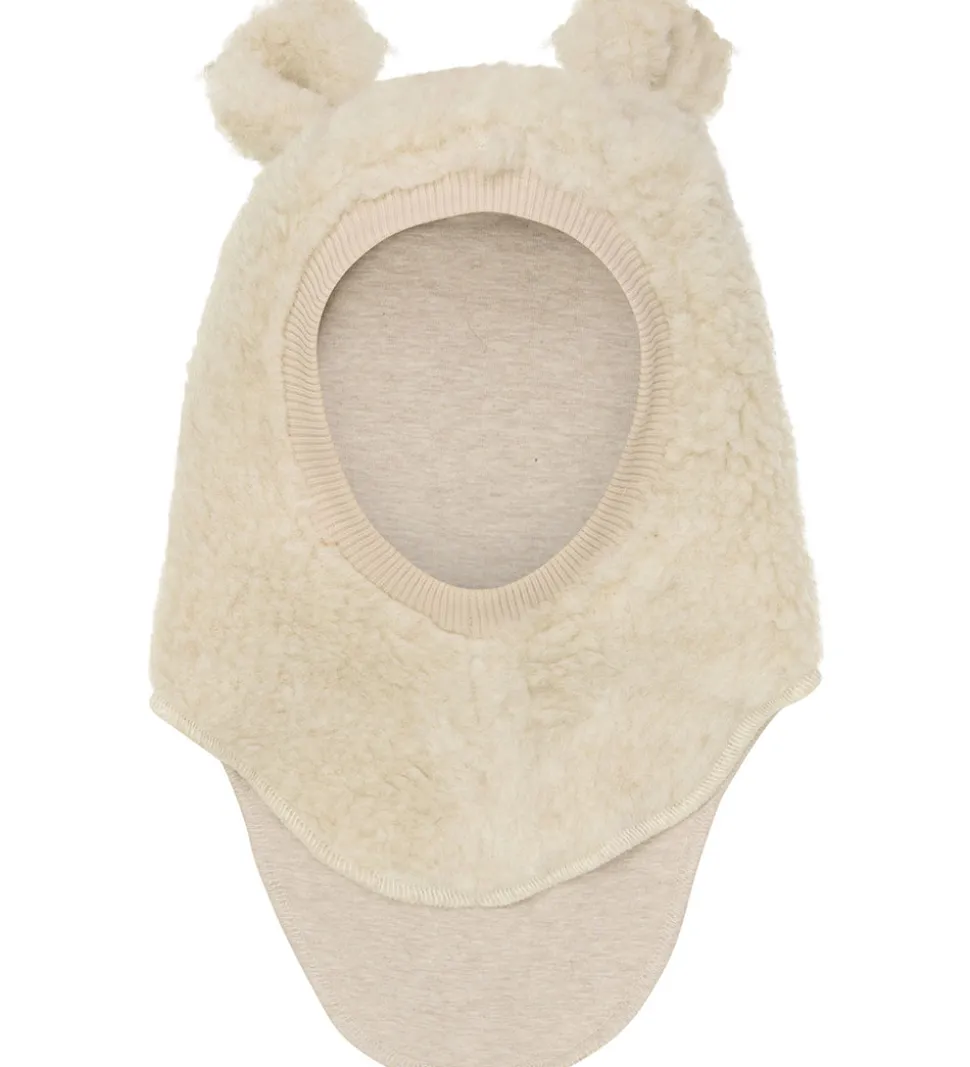 Huttelihut Elefanthue - Uld - Teddy - 2-lags - Cement m. Ører