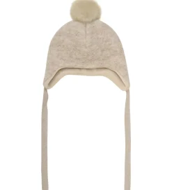 Huttelihut Hue - Uld - Sand Melange m. Kvast