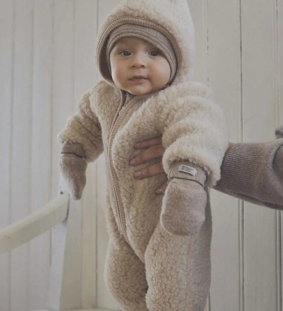 Huttelihut Køredragt - Uldfleece - Teddy - Cement