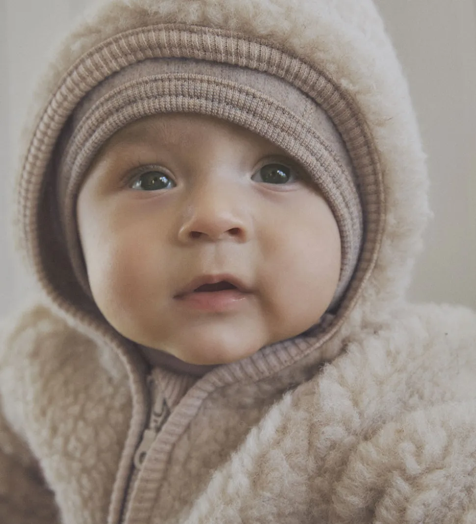 Huttelihut Køredragt - Uldfleece - Teddy - Cement