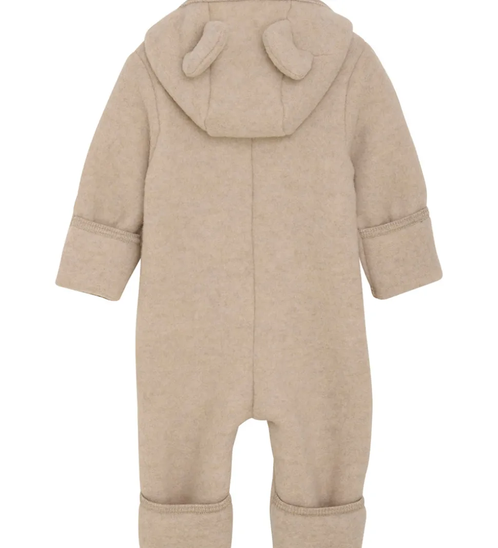 Huttelihut Køredragt - Uldfleece - Camel Melange m. Ører