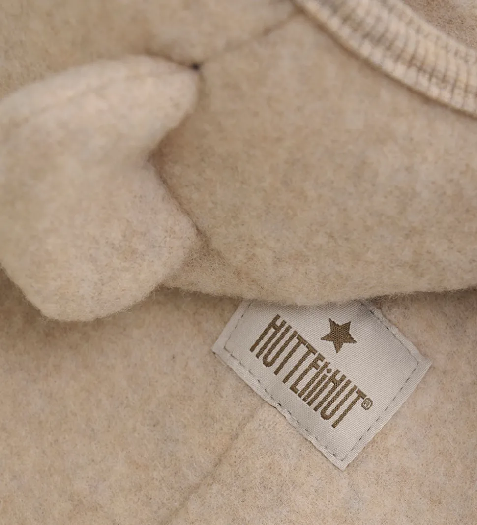 Huttelihut Køredragt - Uldfleece - Camel Melange m. Ører