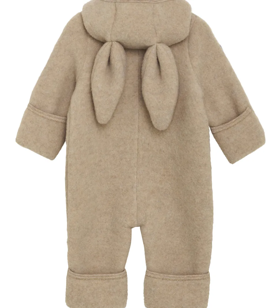 Huttelihut Køredragt - Uldfleece - Camel Melange m. Ører